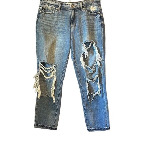 KanCan Distressed Jeans‎ Light Wash Ripped Boyfriend Style - Picture 1 of 8